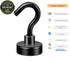 Neosmuk Black Magnetic Hooks - 30lb+ Heavy Duty Earth Magnets with Hook for Hanging, Pack of 6