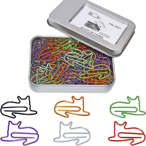 Cat Paper Clips - Cute Desk Accessories, Small Office Supplies Gifts for Cat Lovers