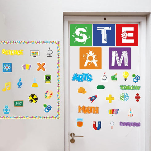 STEAM Bulletin Board Decorations – STAEM Science Bulletin Board Welcome Cutouts for Classroom Decor