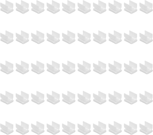 BLUECELL Pack of 50 White Pen Adhesive Clip Holders for White Board, Desk, Car