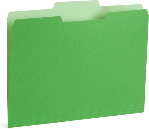 Blue Summit File Folders, Letter Size, 100 Pack, 1/3 Tab, Two-Tone Bright Colors