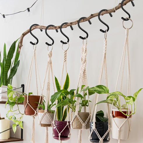 3 Inch 12 Pack Small S Hooks, Heavy Duty Vinyl Coated Non Slip Hooks for Hanging Plants, Pots, Pans