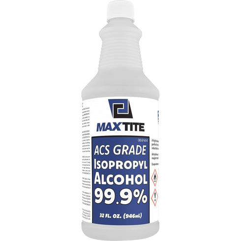 MaxTite 99.9% Isopropyl Alcohol ACS Reagent Grade (32 fl oz) - Premium Lab Grade, High Purity, Made in USA