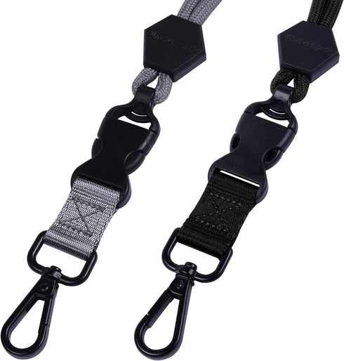 Wisdompro 2 Pack of 23 inch Durable Round Cord Heavy Duty Lanyard with Breakaway Buckle for ID Card and Keys