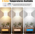 Yochoice Set 2, 6000mAh 3CCT, Motion Sensor Wall Light Indoor of Wireless Rechargeable Battery Operated LED Sconce Up