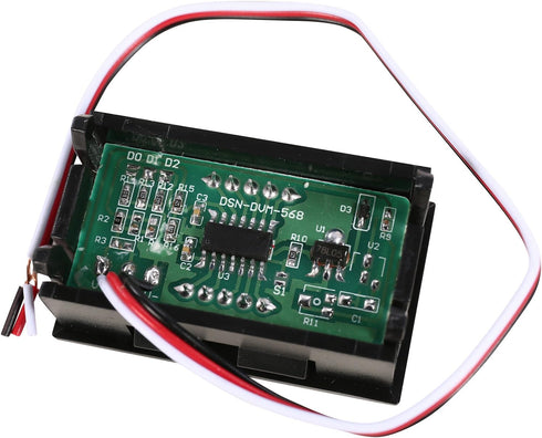 3-Wire Digital Voltmeter DC 0.00-30.0V with Green LED Display and Reverse Polarity Protection