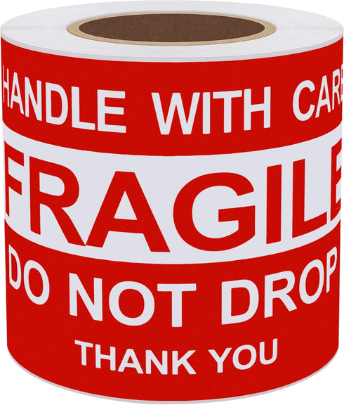 Hybsk 100 Per Roll Do Not Drop Thank You Fragile Stickers Adhesive Label (3x5 inch)