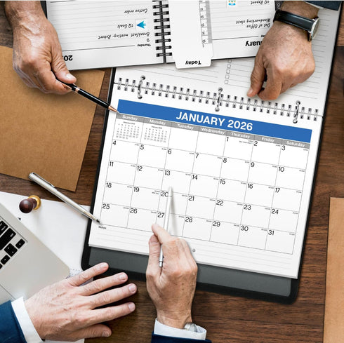 Dunwell 2025-2026 Calendar Binder 8.5x11, 3-Hole Punched, Fits 3-Ring Notebook, Use Now to Dec 2026, Wall Calendar