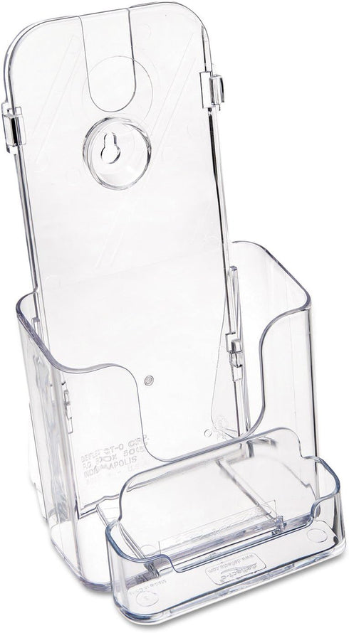 Deflecto Docuholder, Clear Rigid Countertop Leaflet Holder with Business Card Holder
