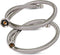 Highcraft 8" Faucet Hose Connector, 1/2" IPS X 3/8" Comp FIP, Flexible Braided Stainless Steel Supply Line, Pack of 2