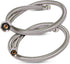 Highcraft 8" Faucet Hose Connector, 1/2" IPS X 3/8" Comp FIP, Flexible Braided Stainless Steel Supply Line, Pack of 2
