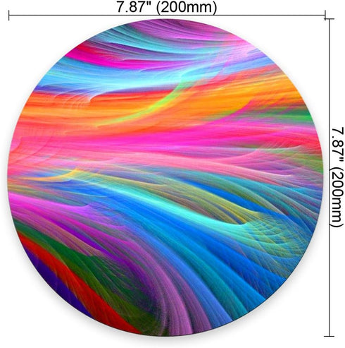 Pingpi Custom Gaming Mouse Pad, Rainbow Ocean Round Mouse Pad