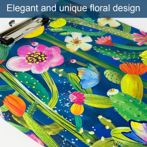 Decorative 3 Ring Binder, 9.7 x 12 inch, Watercolor Cactus Design, Hardcover with Dividers & Pockets