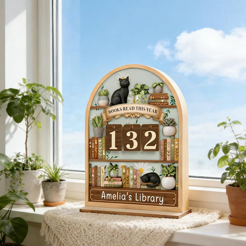 ZHORCIN Counter, Counter, Books Read This Year Educational Wooden Role Play Tool, Books Read Book for Reading Goal