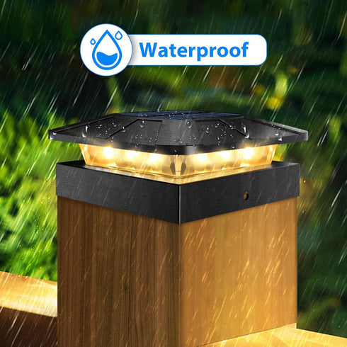 4x4 3 2 Packs 44/3.53.5 Peasur Solar Post Cap Lights Outdoor with Lighting Modes, LED Post Light Solar Powered