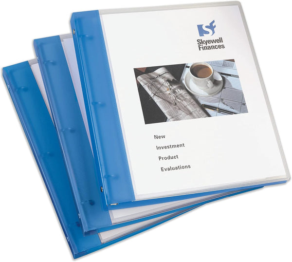 Avery Flexible View 3 Ring Binder, 1/2 Inch Round Rings, 3 Blue Binders (17670)