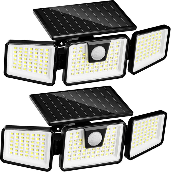 INCX Solar Lights Outdoor Waterproof, 3000 LM 156 LED Motion Sensor Outdoor