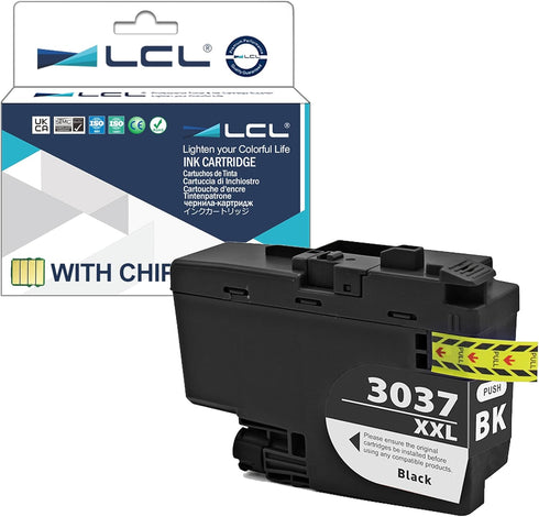 LCL Compatible Ink Cartridge Pigment Replacement for Brother LC3037 XXL LC3037XXL LC3037BK for MFC-J5845DW MFC-J5945DW