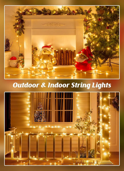 2 Pack 80FT 200 8 Brightown Solar String Lights Outdoor Waterproof, LED Solar Powered Christmas Lights with Modes, Auto