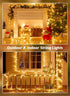 40FT 100 8 Brightown Solar String Lights Outdoor, LED Solar Powered String Lights Waterproof with Modes, Auto On/Off