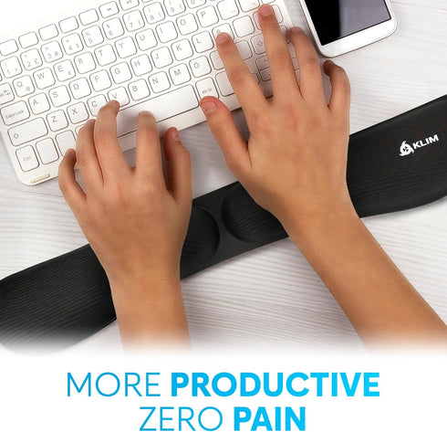 Set KLIM Mouse & Keyboard Wrist Rest - Silky Gel Memory Foam - Ergonomic Wrist Rest for Computer Keyboard, Wrist Pad