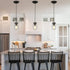 1-Light Glass Pendant Lights Kitchen Island, Black Pendant Light Fixtures with Mason Jar Clear Glass Shade, Farmhouse