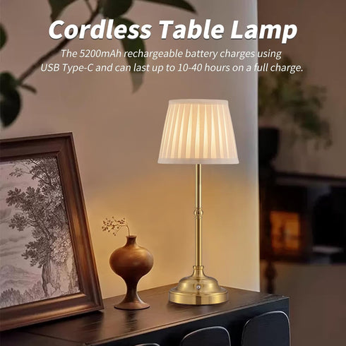 Mr. White Set 2 Dimmable of Cordless Wireless Rechargeable Touch Battery Operated LED Powered Table Lamp for Bedroom