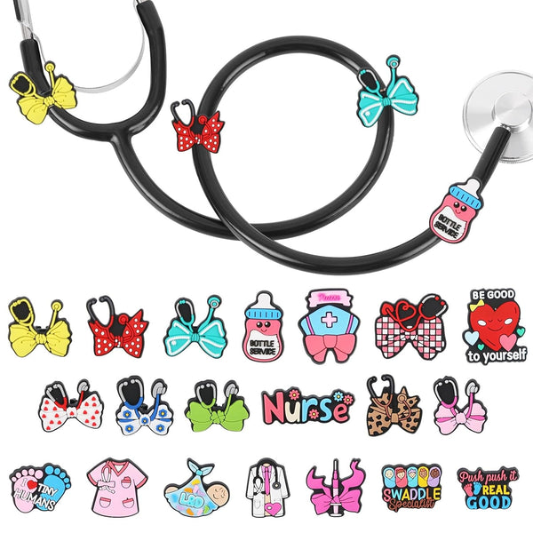 Cartoon Medical Stethoscope Charms for Nurse - 20Pcs Obstetrics and Gynecology Theme
