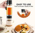 12 OZ 2 Pack Aelga Coffee Syrup Dispenser, Honey Dispenser, Glass Syrup Bottles with Handle, No Drip Pouring, Coffee