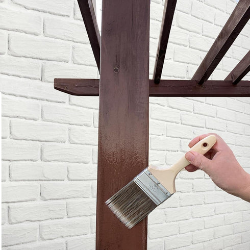 Flat Paint Brush, Soft Bristle 3 inch Wide Wooden Stain Brush for Walls, Furniture, Chalk, and Fence