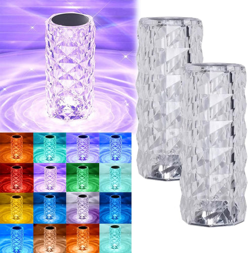 Generic 16 Colors Rose Rays Crystal Diamond Table Lamp, RGB Color Changing Lamp