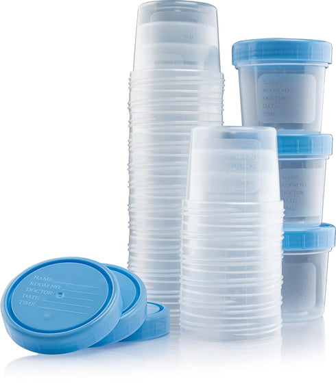 Caremax Supply Specimen Cups with Lids-Leak Proof Lid- High Quality Latex Free Polypropylene Plastic- Non-Sterile- 25 4oz Specimen Jar