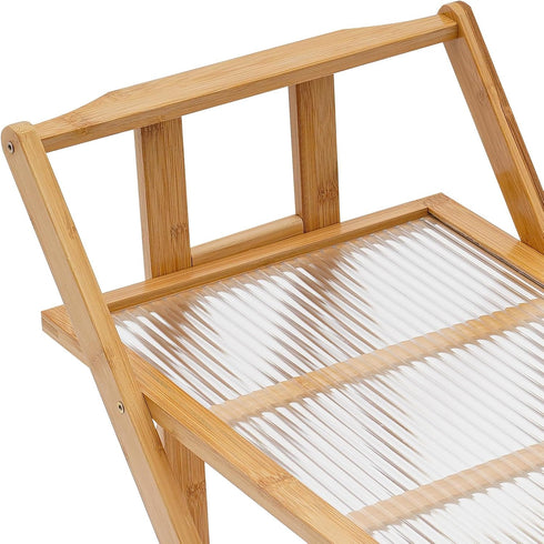 jyjoETPOF 2-Tier Bamboo Rolling Cart,Multipurpose Heavy Duty Cart,Multipurpose Storage Rack,Utility Cart,High Capacity