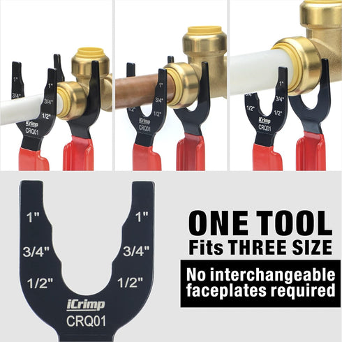 iCrimp Push-to-Connect Tool for Brass-Push Fittings, Multi-size Combination 1/2", 3/4", 1"-CRQ01