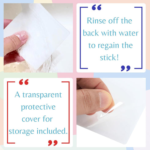 Reusable Sticky Notes 3x3, Work from Home Essentials Pack, Set of 8 Dry Erase Sticky Notes with Wet Erase Pen, White