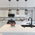 Laihezz 1-Light Black Pendant Light, Industrial Modern Small Hanging Light Fixture, Single Farmhouse Light for Kitchen