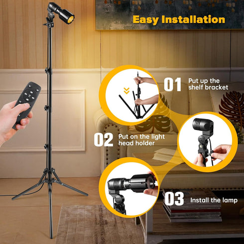 18W 3000K-65000K Dimmable 1Pack LED Floor Lamp Super Bright Floor Lamps for Living Room with Timer and Remote Stepless