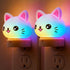 L LOHAS LED Plug in Night Light for Kids,2-Pack 3D Cute Cat