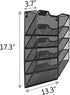 EasyPAG 5 Pocket Wall File Holder - Mesh Hanging Organizer for Mail Paper, Vertical File Folder Holder, Black