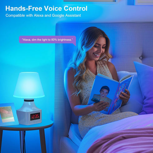 Bulbs Bulbs, Bulb A19 E26 Bulb, 800LM (2 Pack) FRIDEKO HOME LED Smart Light - Wi-Fi & Bluetooth Light Color Changing