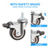 2 Inch 4 Pack 360 M8 15 mm 231 Lbs PATIKIL Stem Casters Wheel with Brake, Low Profile TPR Threaded Swivel Wheel Quiet