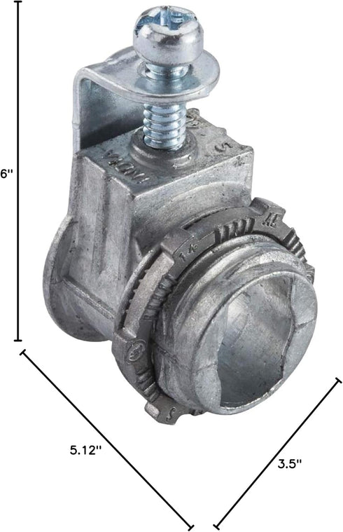 Halex Flexible Metal Conduit 3/8 Inch - Saddle Connectors - 06703B - 50 Per Pack, Silver