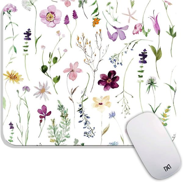Square Mouse Pad, Beautiful Flowers Plants, Personalized Premium-Textured Custom Mouse Mat, Non-Slip Rubber Base