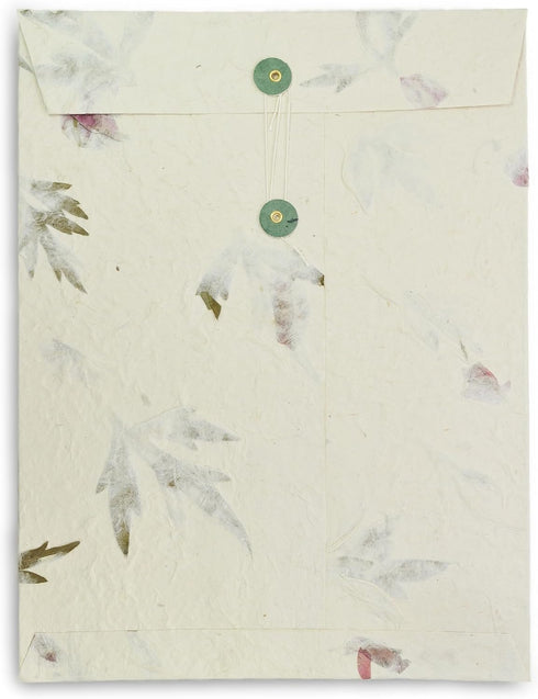 Kathmandu Valley Co. Handmade Lokta Paper 10x13 inch Vintage Envelope - 10 Pack with String-tie Closure (Forest