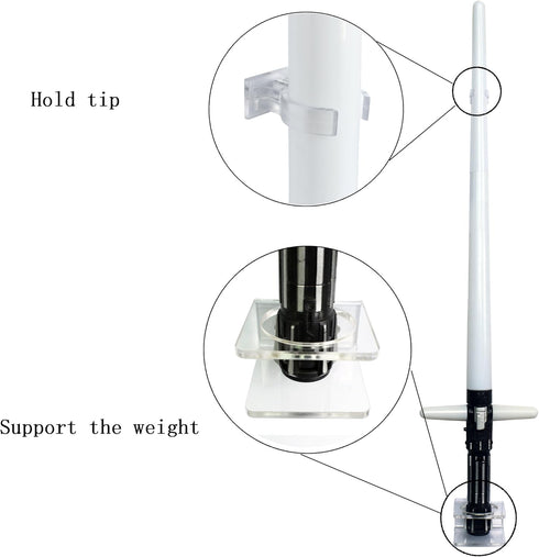 YYST Clear Light Saber Wall Mount Rack with Hardware Included