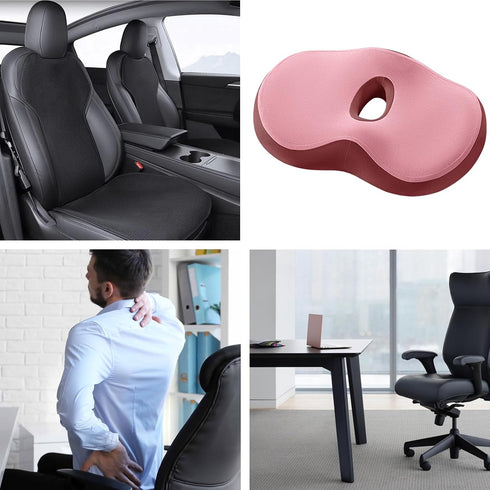 Generic Orthopedic Seat Cushion - Memory Foam Pillow, Pressure Relief Pad | Portable Thick Ergonomic Soft Support