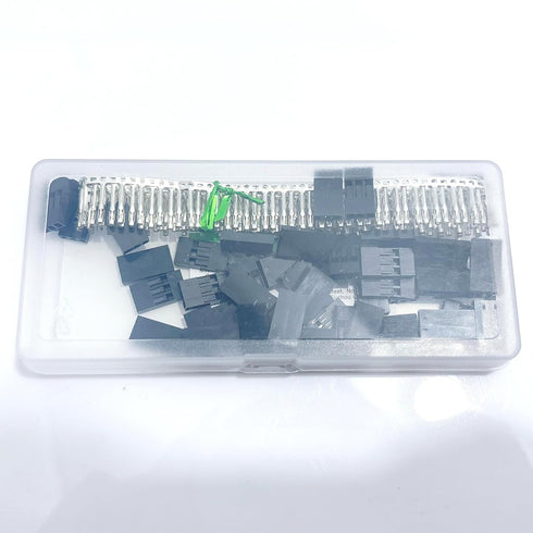50 Sets / 200 Pieces Dupont 2.54 mm Pitch 3-Pin Adapter Connector, Female Housing Black Socket Terminal for Wires Cable