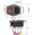 PNGKNYOCN 6A 250V Rocker Switch Power Socket Inlet Module, 10A Fuse with Indicator Light, 2-Pack