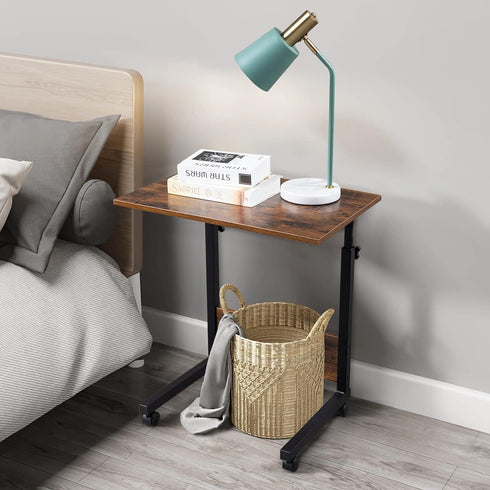 NAICKUC 23.6Inch Standing Desk - Side Table Adjustable Height, Portable Laptop Cart, C-Shaped Bed Couch end Tables