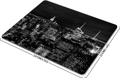 Smooffly Gaming Mouse Pad Custom,Black and White City New York Night sky Rectangle Mouse Pad by Smooffly